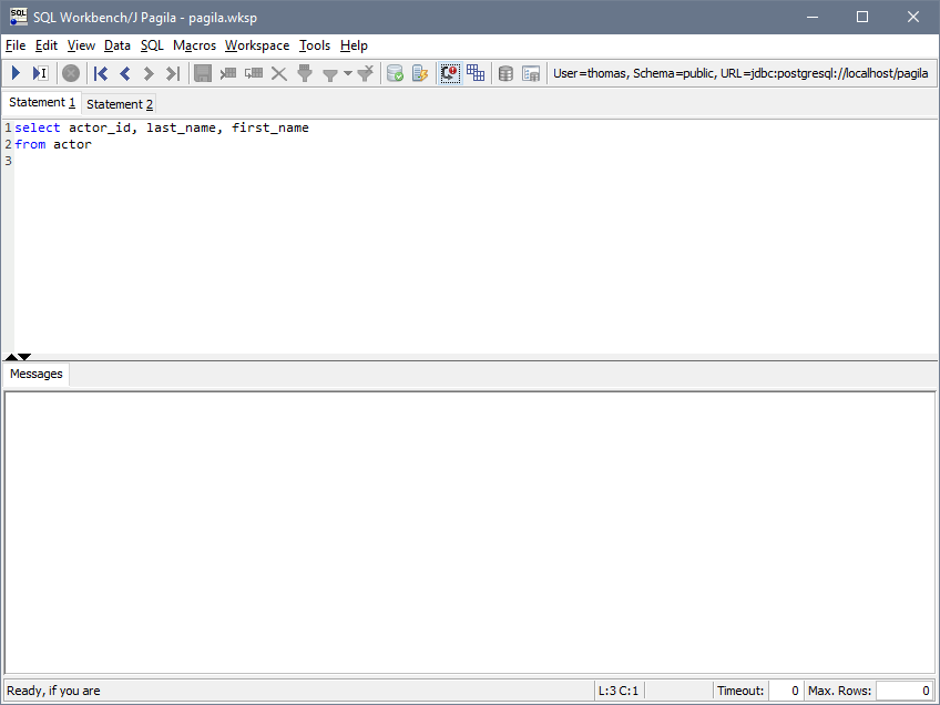 SQL Workbench/J query editor with Redshift connection